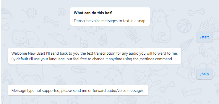 Transcribe voice messages to text-Voice Transcriber Bot