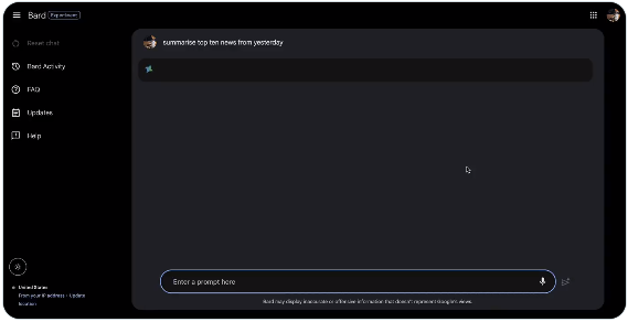 Google Bard can browse the internet