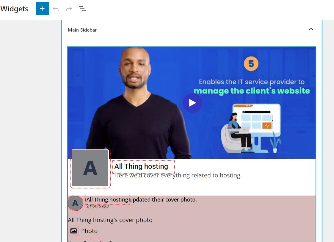 add “Facebook Feed” to your chosen widget area