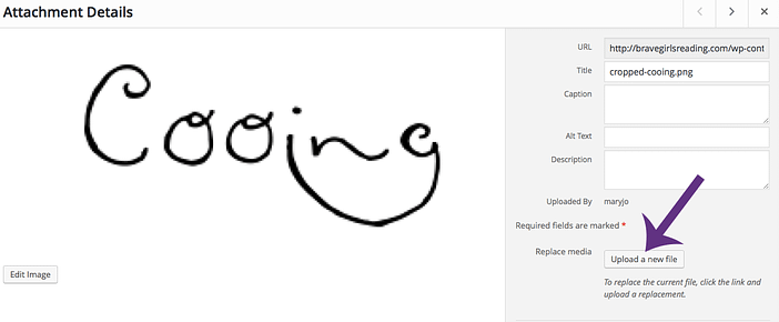 Replacing an image in WordPress
