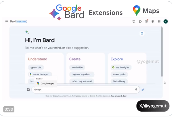 Bard maps extension connects with Google Maps